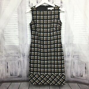 Trina Turk Dress Sleeveless Black Tweed Midi 2